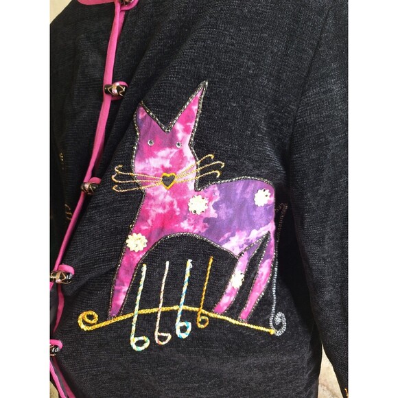 PURRIN ISLAND SPORTSWEAR Funny Cat Theme Blazer Jacket Women's XL Novelty Cat's - Picture 10 of 16